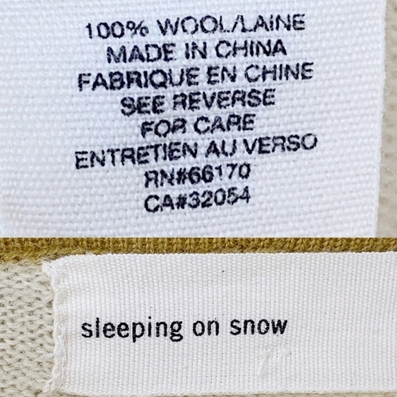 Anthropologie Sleeping on Snow Wool Ivory Embellished Cardigan Sweater Pockets S - Picture 10 of 11